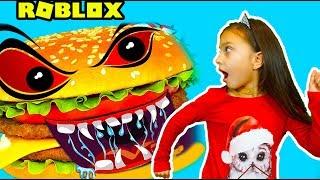 ЗЛОЙ БУРГЕР съел МЕНЯ в ROBLOX! Escape a Giant Burger Obby Летсплей РОБЛОКС Валеришка Для детей kids