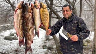 HUGE KEBAB OF 7 KG OF GRASS CARP BAKED IN A TANDOOR! RECIPE BY WILDERNESS COOKING