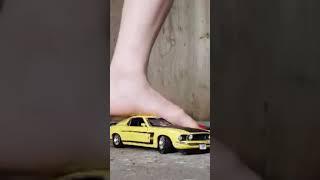 1:18 scale model mustang crushed barefoot #asmrcrush #crushfetish #modelcarcrush