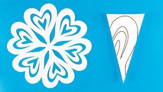 Heart Paper Snowflakes | How to make a snowflake out of paper | Christmas Decoration Ideas