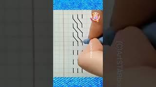 ️Косичка по клеточкам простой рисунокDrawing easy ornament in exercise book