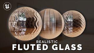 Realistic fluted, ribbed, and frosted glass material in Unreal Engine 5 | Tutorial