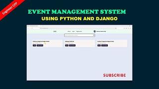 Event Management System project in python || python django projects