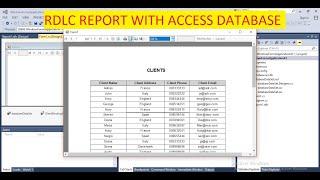 Create RDLC Report with C# and ACCESS Database