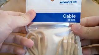 NOHON 3 IN 1 Gold-Plated USB Cable - Unboxing