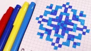 Handmade Pixel Art - How To Draw A SNOWFLAKE