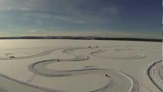 Motorcycle Ice Race. Cow Lake, Rocky Mountain House, AB. DJI NAZA F550, FPV Hexacopter