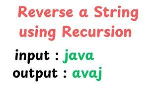 reverse a string using recursion in java