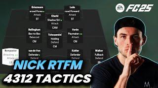 NICK RTFM META 4312 FORMATION & CUSTOM TACTICS! | FC 25 ULTIMATE TEAM