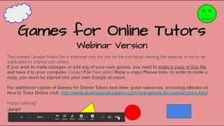 Making Games for Online Tutoring Using Google Slides