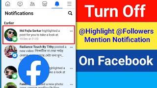 How to Turn Off @Highlight @Followers Mention Notification On Facebook | Turn Off Comment Mention