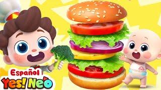 Diez Frutas y Verduras en la Hamburguesa | Yes! Neo | Canciones Infantiles | BabyBus en Español