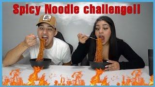 Couples try spicy noodle challenge!!