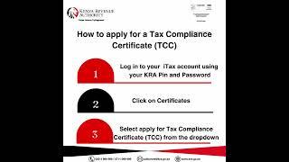 How to apply for a Tax Compliance Certificate (TCC) #withholdingtax #iTax #KRA