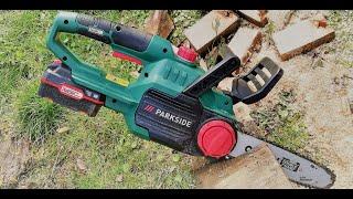 PARKSIDE Cordless chainsaw PKSA 20-Li A1 & Unboxing and TEST in the field