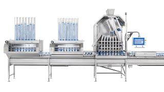 Food Automation presents Tramper Technology  Tub/Tray denesting filling sealing & closing line.