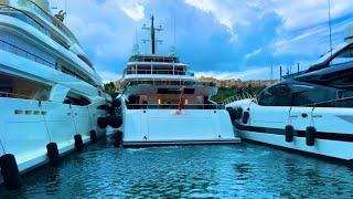 M/Y ENERGY 78m A TIGHT SQUEEZE DOCKING DANGEROUS MANEUVER, MONACO PORT HERCULES @emmansvlogfr