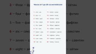 Числа от 1 до 20 на английском | Лексика A1