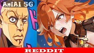 Mavuika Genshin Impact vs Reddit (the rock reaction meme) Anime vs Redditarts