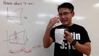 Surface Area of Solid of Revolution (about x-axis, formula explained)