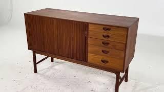 Peter Hvidt - Orla Molgaard-Nielsen for Soborg Møbler Mid Century Danish Teak Tambour Door Credenza