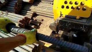 GUTE GQ55D steel bar cutter, rebar cutter, rebar cutting machine use video at construction