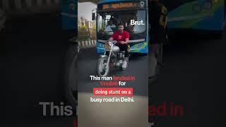 His bike was scrapped after he was caught performing zig-zag stunts in front of a DTC bus in Delhi.