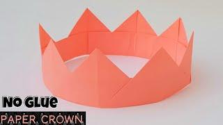 No Glue paper Crown  | Origami Crown (tiara) making for kids _  Easy steps | Paper crafts for kids