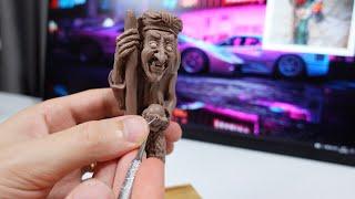 Лепка скульптуры "Баба яга" из пластилина (Monster Clay Hard) для силиконовой формы.