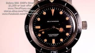 Bulova 666 1960'S Diver Automatic 11 ALAC M7 36MM Tritium Matte Black Acrylic