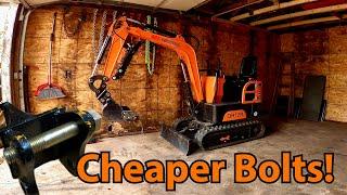 Buying Cheap bolts for use on Chinese Mini Excavator attachments. 25mm/1inch. Quick-Coupler only.