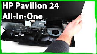 HP Pavilion 24 All In One How to Replace Hard Drive Remove Back Panel PC 24-XA0057c