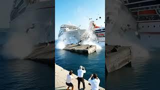 Two Cruise Ships Collide While Entering the Port!