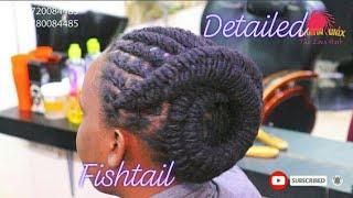 Art Meets Creativity!!! Invisible Fishtail on Flat Barrel / How to Style Short Dreads