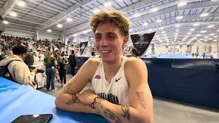 EPIC Marco Langon interview after he goes for broke in men's 5000 at 2025 NCAA Indoors