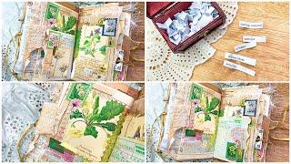  TEAL AND TATTERED CHALLENGE #2! Vintage Junk Journal With me