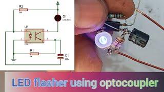 how to make blinking LED project using optocoupler  #technical #diy #optocoupler #ledflasher