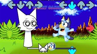 FNF Sprunki Sprunked All Phases vs Bluey Full Episodes Sings Chasing | Incredibox Sprunki FNF Mods