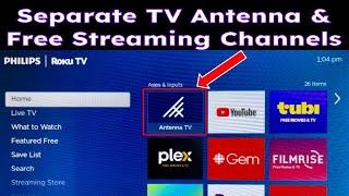 Roku TV -Separating TV Antenna Channels from Free Streaming Channels in your Live TV Guide EPG