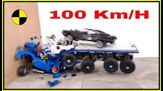 Shelby Cobra VS Dodge Charger VS Tatra Truck  100 Km/H  Lego Technic car CRASH - Fast and Furious