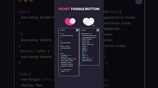 Heart Shape Toggle Button in html CSS | #html #css #toggle #button #htmlcss #shortsfeed #shortvideo