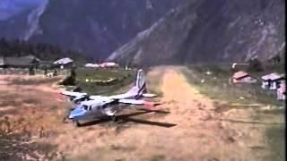 Plane landing at Lukla Airstip in the Khumbu, Nepal