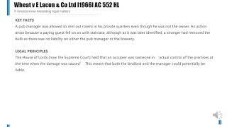 [Case Law Tort] ['definition of occupier'] Wheat v E Lacon & Co Ltd [1966] AC 552 HL