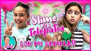 SLIME por TELEPATIA con mi GEMELA!!  CLODETT vs JANNETTE!!  TELEPATHY SLIME challenge!!