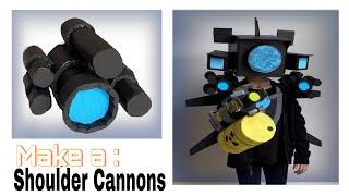 DIY | How to Make a Titan Cameraman shoulder cannons out of cardboard #cosplaycraft #skibiditoilet