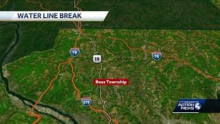 Water line break in Ross Township