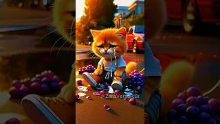 “He Cried Over Grapes… But It Wasn’t About the Grapes ” #SadCatStory #AIAnimation #CuteButSad