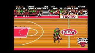 Tecmo NBA Basketball (NES) - Chicago v. Boston - 12-25-1991, Jordan Goes Off!