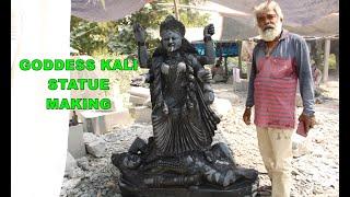 Divine Beauty in Stone: Handcrafted Black Stone Goddess Kali Statue | Art of India