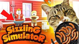  Гоу в СИМУЛЯТОР ГРИЛЯ  + КОДЫ в Roblox Sizzling Simulator  Кот Тигра